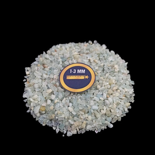 Earthmines Aquamarine Gemstone Crushed 1-3mm Natural Loose Stone for Orgonite, Jewelry, Reiki, Chakra Healing & Home Decor - Image 2