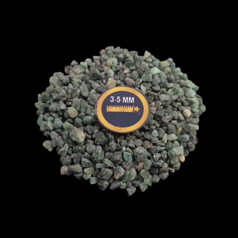 Earthmines Emerald Gemstone Crushed 3-5mm Natural Loose Stone for Vase Fillers, Crystal Decor, Reiki, Chakra Healing & Feng Shui - Image 4