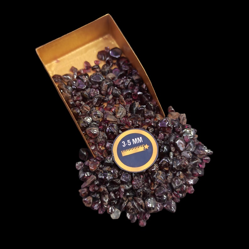 Earthmines Garnet Gemstone Crushed 3-5mm Natural Loose Stone for Vase Fillers, Crystal Decor, Reiki, Chakra Healing & Feng Shui - Image 3
