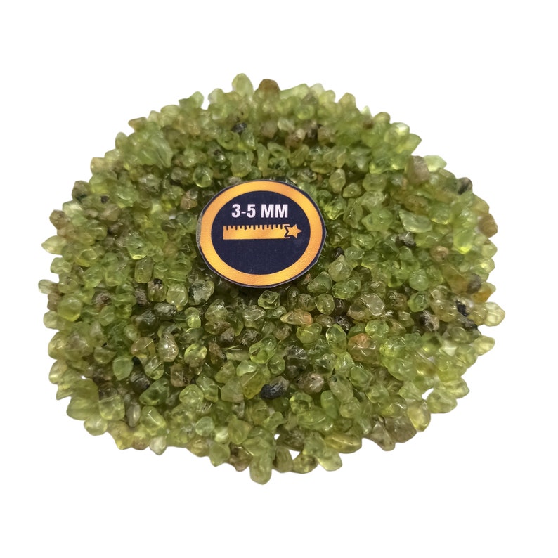 Earthmines Peridot Gemstone Crushed 3-5mm Natural Loose Stone for Vase Fillers, Crystal Decor, Reiki, Chakra Healing & Feng Shui - Image 4