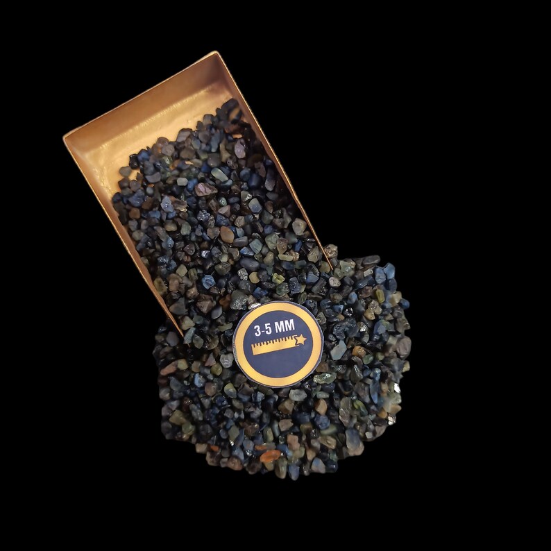 Earthmines Sapphire Gemstone Crushed 3-5mm Natural Loose Stone for Vase Fillers, Crystal Decor, Reiki, Chakra Healing & Feng Shui - Image 3