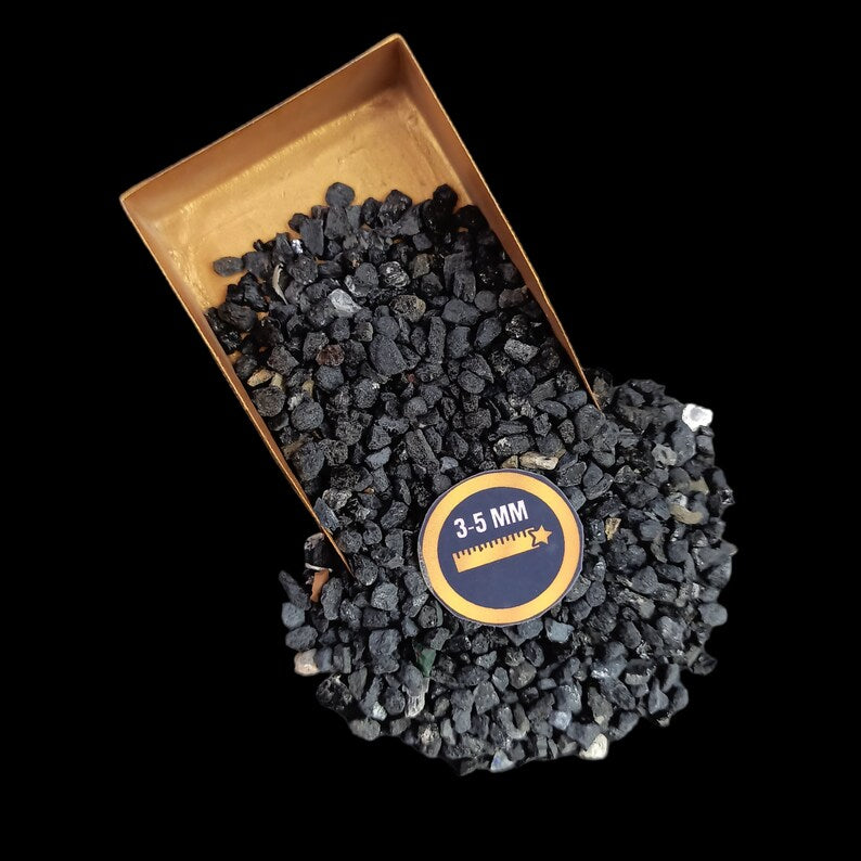 Earthmines Black Tourmaline Gemstone Crushed 3-5mm Natural Loose Stone for Vase Fillers, Crystal Decor, Reiki, Chakra Healing & Feng Shui - Image 3