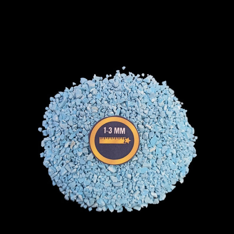 Earthmines Turquoise (Treated) Gemstone Crushed 1-3mm Natural Loose Stone for Orgonite, Jewelry, Reiki, Chakra Healing & Home Decor - Image 2