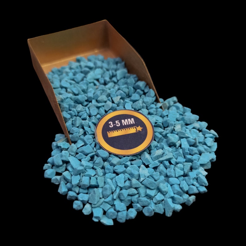 Earthmines Turquoise (Treated) Gemstone Crushed 3-5mm Natural Loose Stone for Vase Fillers, Crystal Decor, Reiki, Chakra Healing & Feng Shui - Image 1