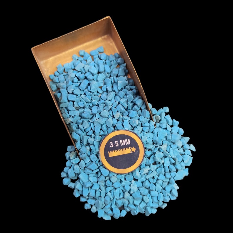 Earthmines Turquoise (Treated) Gemstone Crushed 3-5mm Natural Loose Stone for Vase Fillers, Crystal Decor, Reiki, Chakra Healing & Feng Shui - Image 4