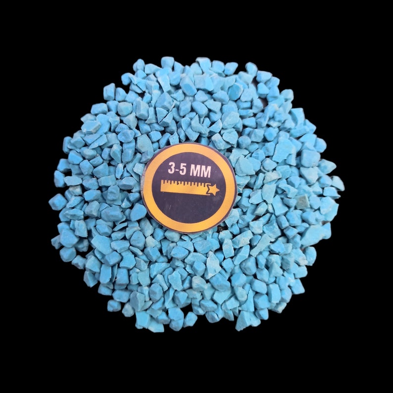 Earthmines Turquoise (Treated) Gemstone Crushed 3-5mm Natural Loose Stone for Vase Fillers, Crystal Decor, Reiki, Chakra Healing & Feng Shui - Image 2