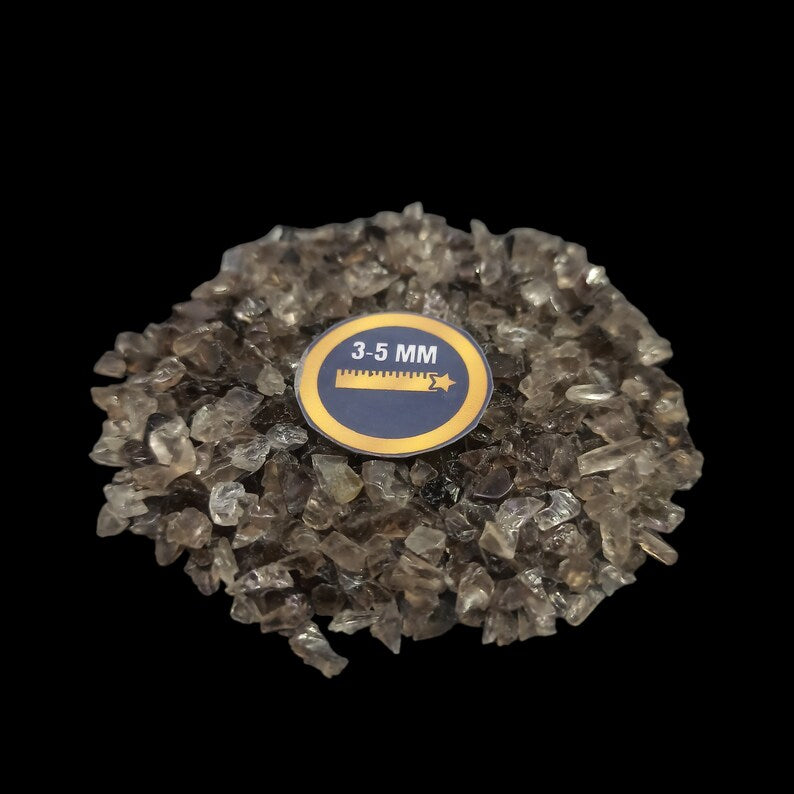 Earthmines Smoky Quartz Gemstone Crushed 3-5mm Natural Loose Stone for Vase Fillers, Crystal Decor, Reiki, Chakra Healing & Feng Shui - Image 2
