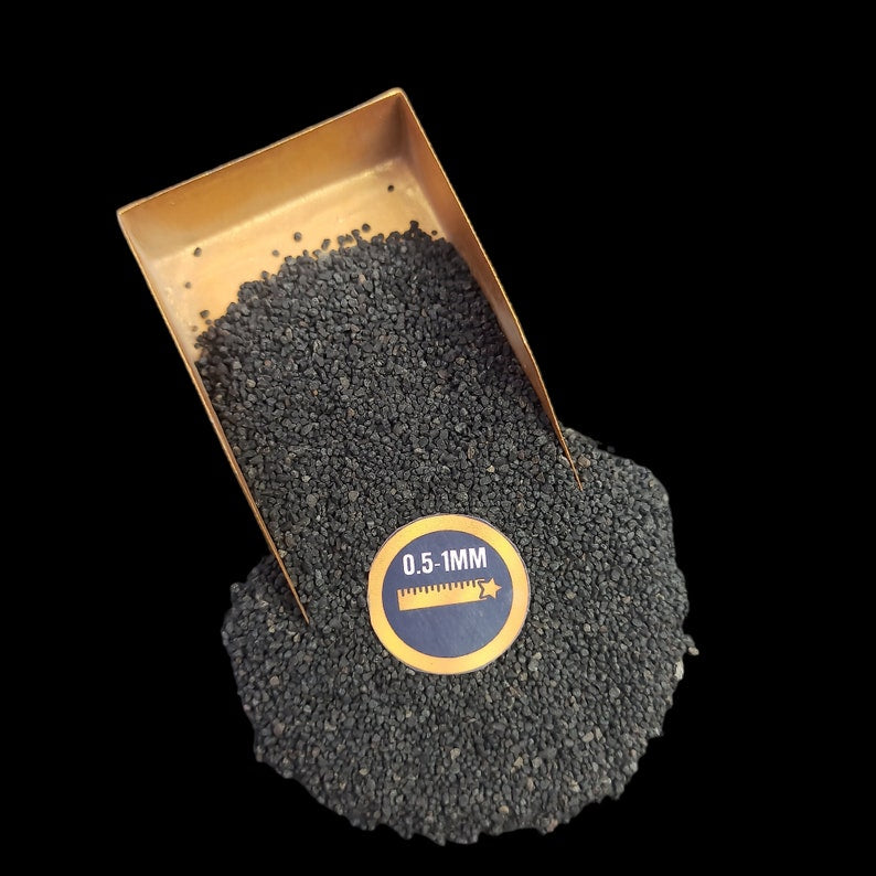 Earthmines Black Onyx Gemstone Crushed 0.5-1mm Natural Loose Stone for Resin Art, Jewelry Inlay, Reiki, Chakra Healing & Crystal Bottles - Image 3
