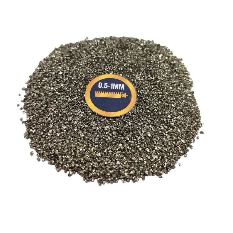 Earthmines Peru Pyrite Gemstone Crushed 0.5-1mm Natural Loose Stone for Resin Art, Jewelry Inlay, Reiki, Chakra Healing & Crystal Bottles - Image 4