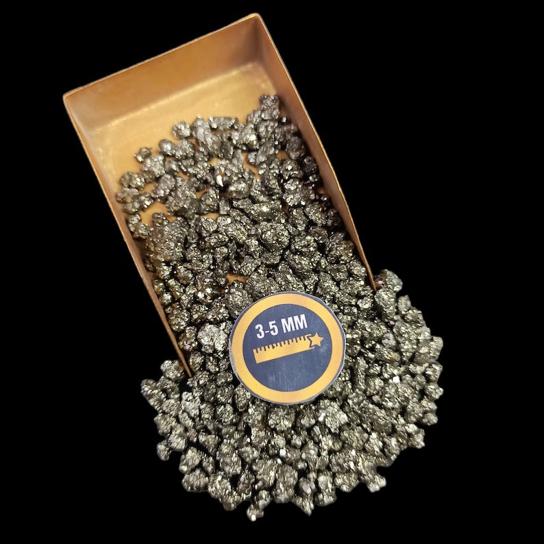 Earthmines Peru Pyrite Gemstone Crushed 3-5mm Natural Loose Stone for Vase Fillers, Crystal Decor, Reiki, Chakra Healing & Feng Shui - Image 3