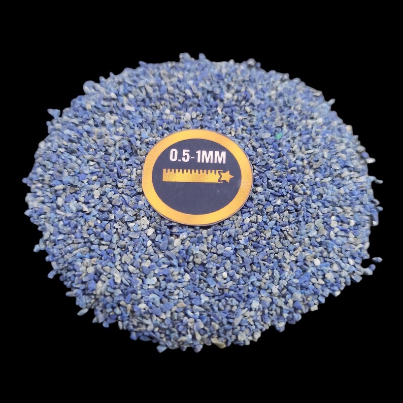 Earthmines Lapis Gemstone Crushed 0.5-1mm Natural Loose Stone for Resin Art, Jewelry Inlay, Reiki, Chakra Healing & Crystal Bottles - Image 2