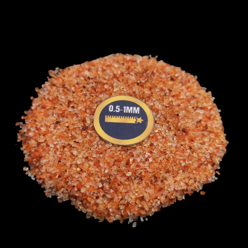 Earthmines Carnelian Gemstone Crushed 0.5-1mm Natural Loose Stone for Resin Art, Jewelry Inlay, Reiki, Chakra Healing & Crystal Bottles - Image 2