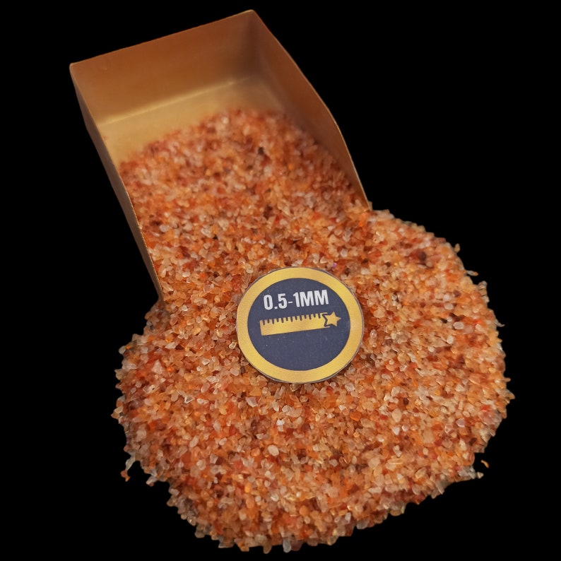 Earthmines Carnelian Gemstone Crushed 0.5-1mm Natural Loose Stone for Resin Art, Jewelry Inlay, Reiki, Chakra Healing & Crystal Bottles - Image 1