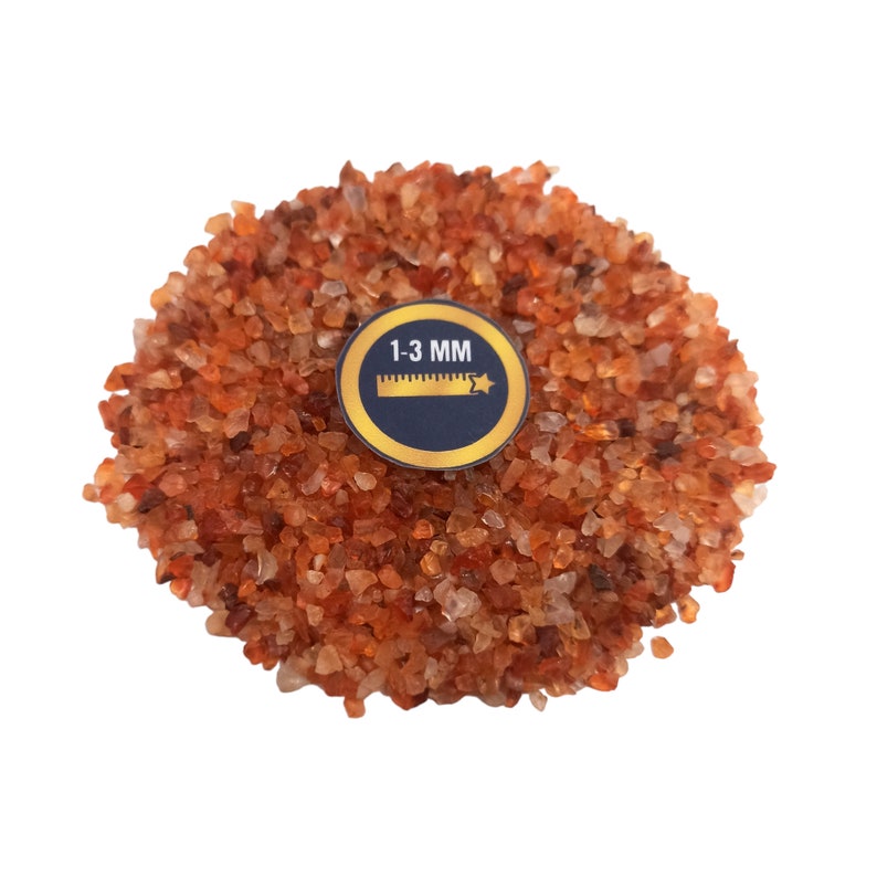 Earthmines Carnelian Gemstone Crushed 1-3mm Natural Loose Stone for Orgonite, Jewelry, Reiki, Chakra Healing & Home Decor - Image 4