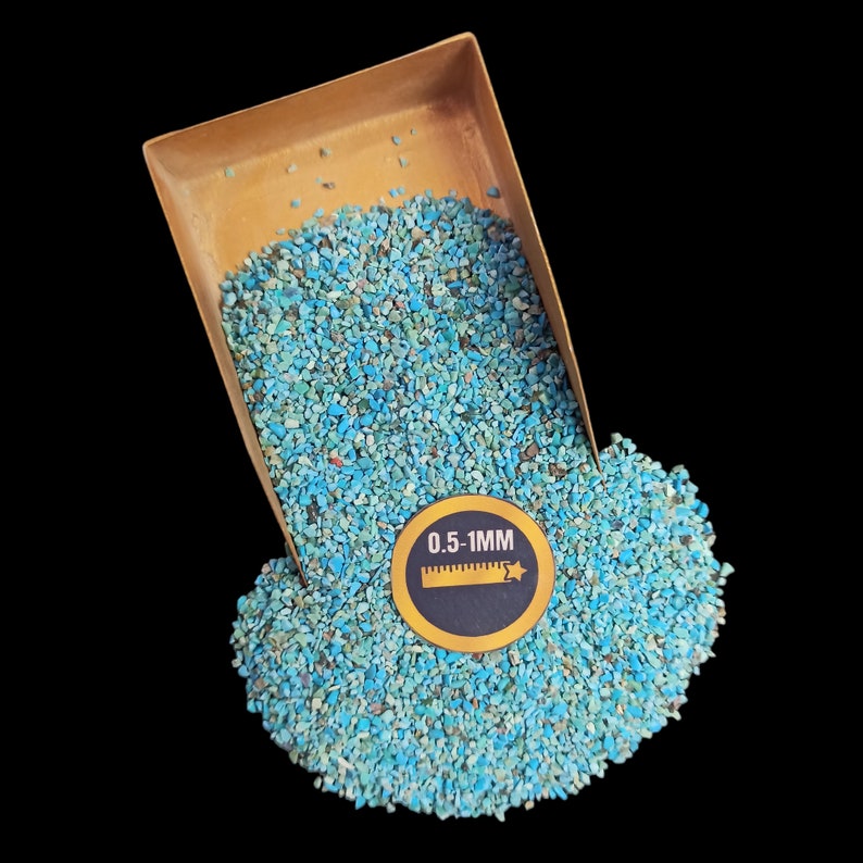 Earthmines Natural Turquoise Gemstone Crushed 0.5-1mm Natural Loose Stone for Resin Art, Jewelry Inlay, Reiki, Chakra Healing & Crystal Bottles - Image 3
