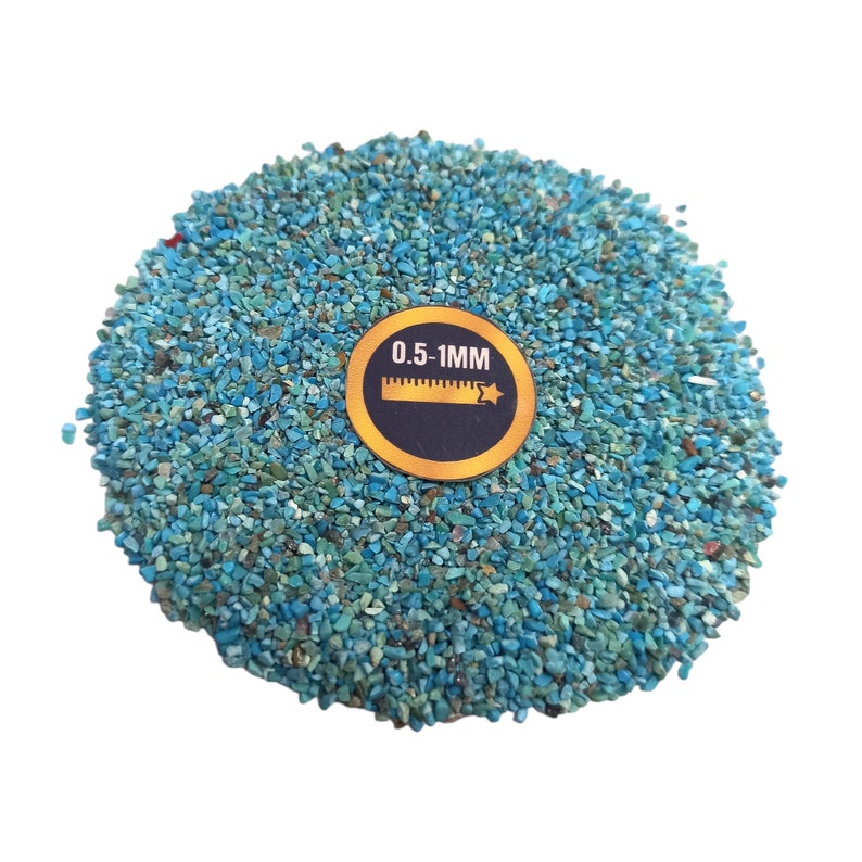 Earthmines Natural Turquoise Gemstone Crushed 0.5-1mm Natural Loose Stone for Resin Art, Jewelry Inlay, Reiki, Chakra Healing & Crystal Bottles - Image 4