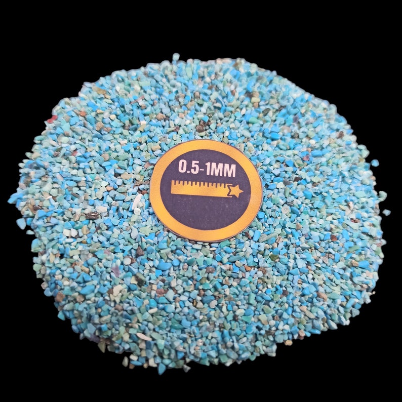 Earthmines Natural Turquoise Gemstone Crushed 0.5-1mm Natural Loose Stone for Resin Art, Jewelry Inlay, Reiki, Chakra Healing & Crystal Bottles - Image 2