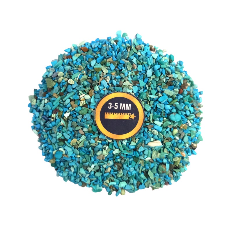 Earthmines Natural Turquoise Gemstone Crushed 3-5mm Natural Loose Stone for Vase Fillers, Crystal Decor, Reiki, Chakra Healing & Feng Shui - Image 4