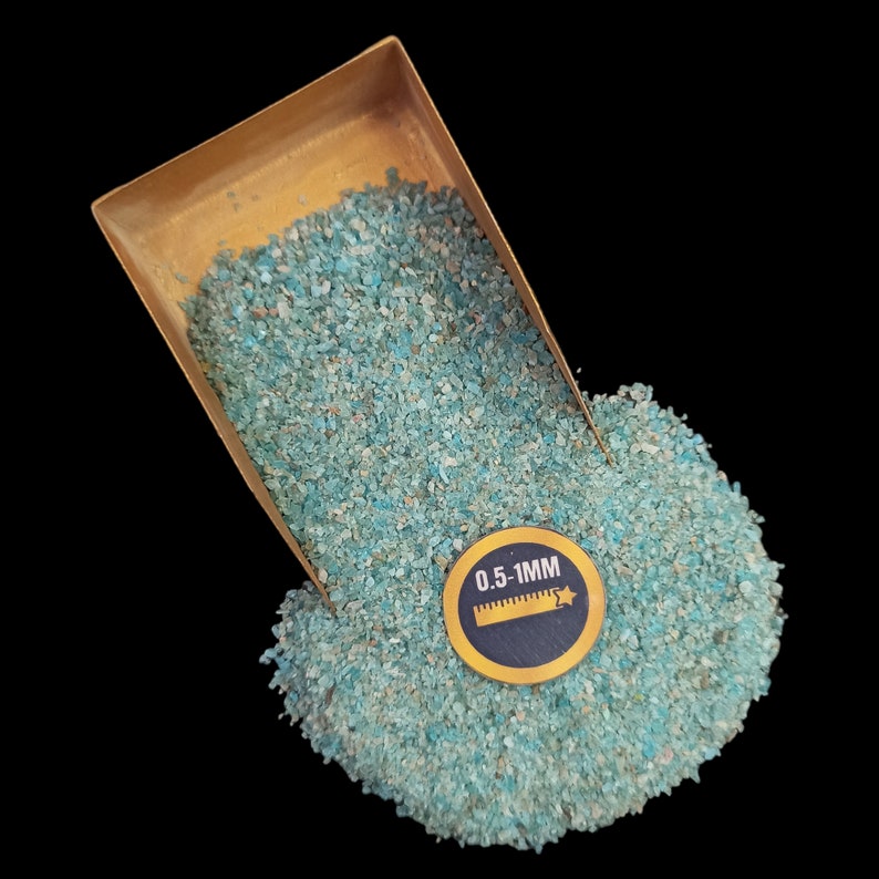 Earthmines Blue Apatite Gemstone Crushed 0.5-1mm Natural Loose Stone for Resin Art, Jewelry Inlay, Reiki, Chakra Healing & Crystal Bottles - Image 3