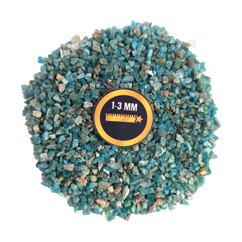 Earthmines Blue Apatite Gemstone Crushed 1-3mm Natural Loose Stone for Orgonite, Jewelry, Reiki, Chakra Healing & Home Decor - Image 4