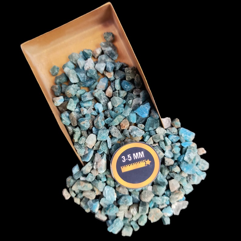Earthmines Blue Apatite Gemstone Crushed 3-5mm Natural Loose Stone for Vase Fillers, Crystal Decor, Reiki, Chakra Healing & Feng Shui - Image 3