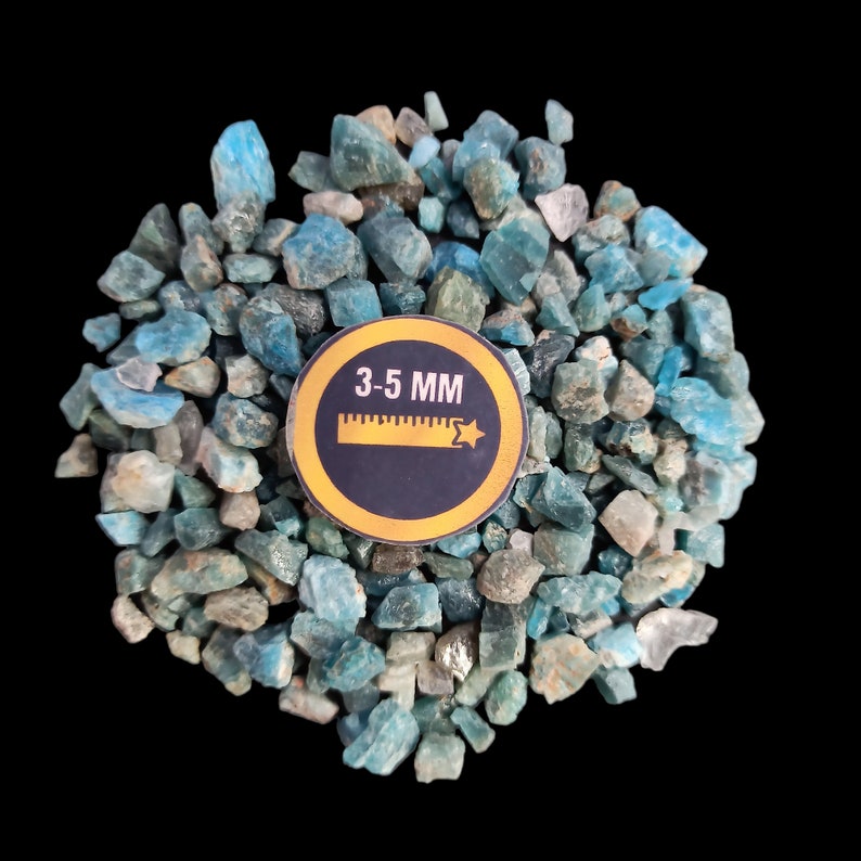 Earthmines Blue Apatite Gemstone Crushed 3-5mm Natural Loose Stone for Vase Fillers, Crystal Decor, Reiki, Chakra Healing & Feng Shui - Image 2