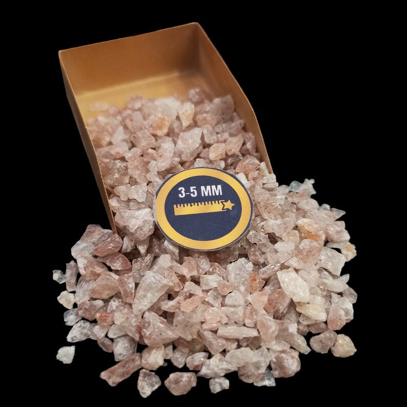 Earthmines Strawberry Quartz Gemstone Crushed 3-5mm Natural Loose Stone for Vase Fillers, Crystal Decor, Reiki, Chakra Healing & Feng Shui - Image 1