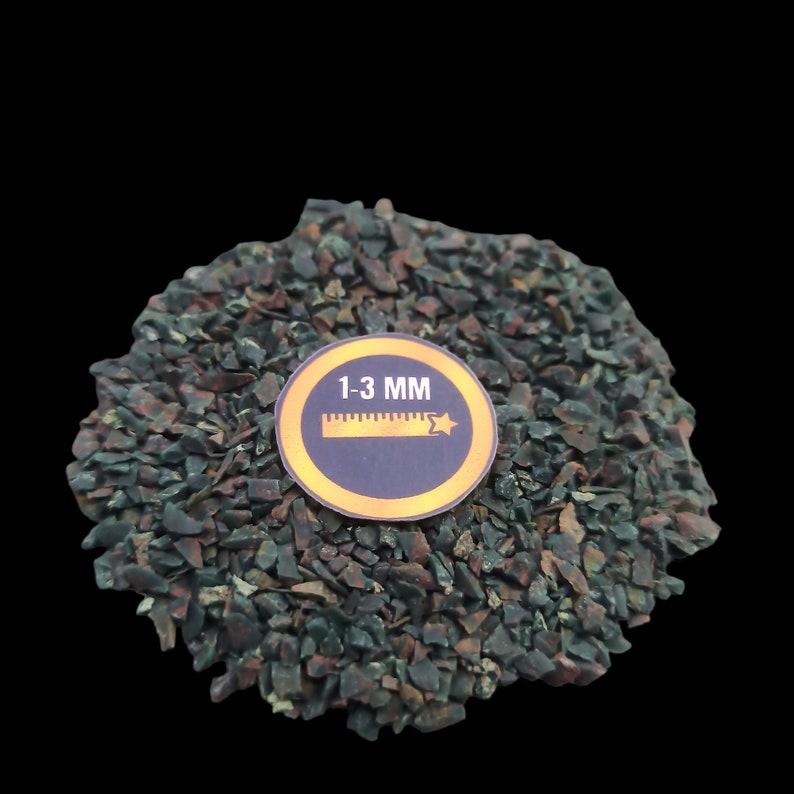 Earthmines Moss Agate Gemstone Crushed 1-3mm Natural Loose Stone for Orgonite, Jewelry, Reiki, Chakra Healing & Home Decor - Image 2