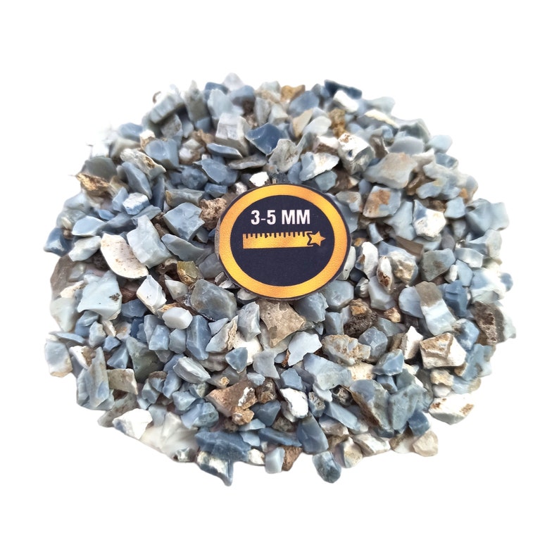 Earthmines Blue Opal Gemstone Crushed 3-5mm Natural Loose Stone for Vase Fillers, Crystal Decor, Reiki, Chakra Healing & Feng Shui - Image 2