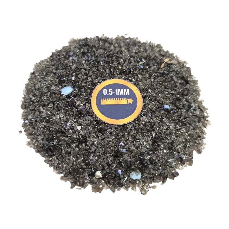 Earthmines Black Obsidian Gemstone Crushed 0.5-1mm Natural Loose Stone for Resin Art, Jewelry Inlay, Reiki, Chakra Healing & Crystal Bottles - Image 4