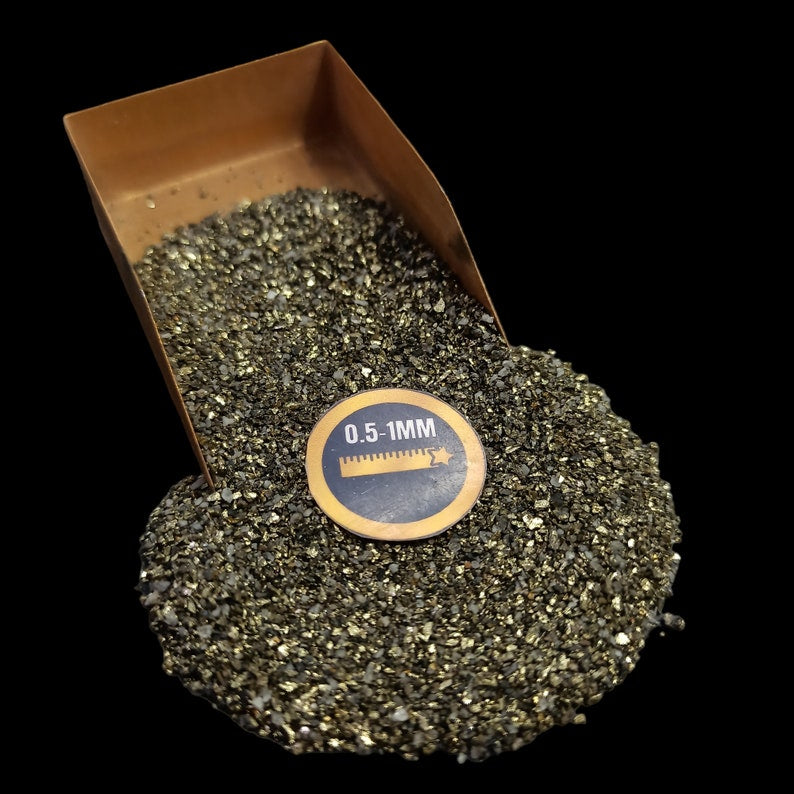 Earthmines Chalcopyrite Gemstone Crushed 0.5-1mm Natural Loose Stone for Resin Art, Jewelry Inlay, Reiki, Chakra Healing & Crystal Bottles - Image 1