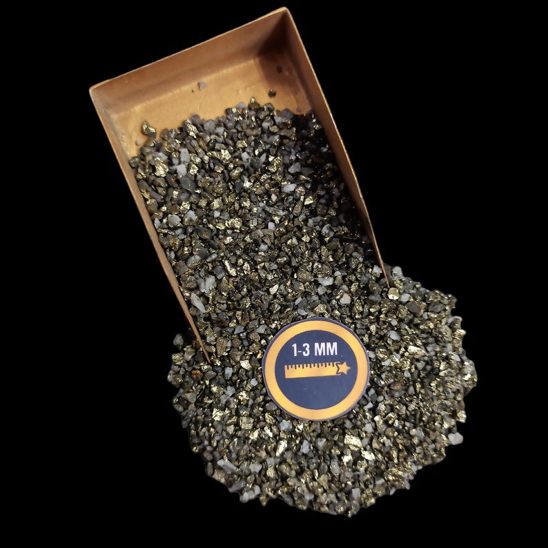 Earthmines Chalcopyrite Gemstone Crushed 1-3mm Natural Loose Stone for Orgonite, Jewelry, Reiki, Chakra Healing & Home Decor - Image 3