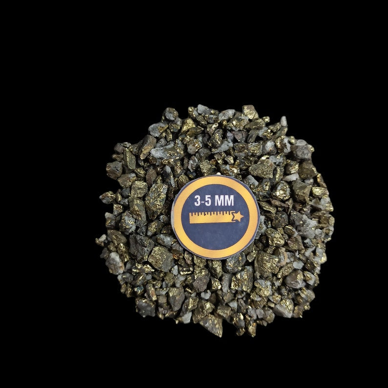 Earthmines Chalcopyrite Gemstone Crushed 3-5mm Natural Loose Stone for Vase Fillers, Crystal Decor, Reiki, Chakra Healing & Feng Shui - Image 2