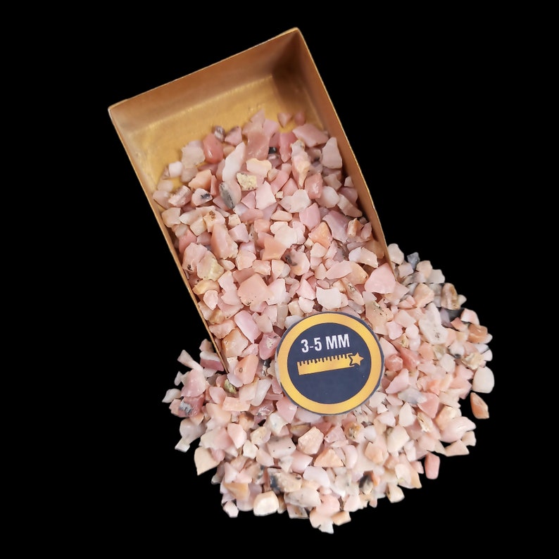 Earthmines Pink Opal Gemstone Crushed 3-5mm Natural Loose Stone for Vase Fillers, Crystal Decor, Reiki, Chakra Healing & Feng Shui - Image 3