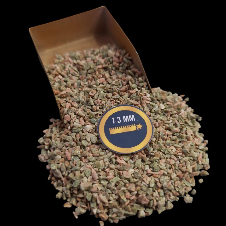 Earthmines Unakite Gemstone Crushed 1-3mm Natural Loose Stone for Orgonite, Jewelry, Reiki, Chakra Healing & Home Decor - Image 1