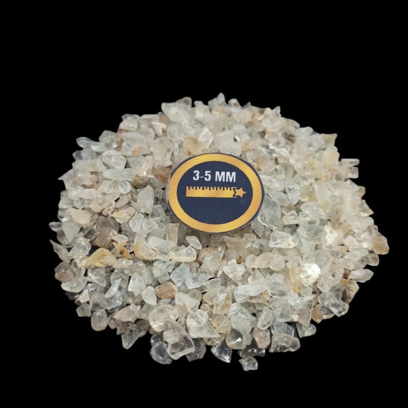 Earthmines White Topaz Gemstone Crushed 3-5mm Natural Loose Stone for Vase Fillers, Crystal Decor, Reiki, Chakra Healing & Feng Shui - Image 2