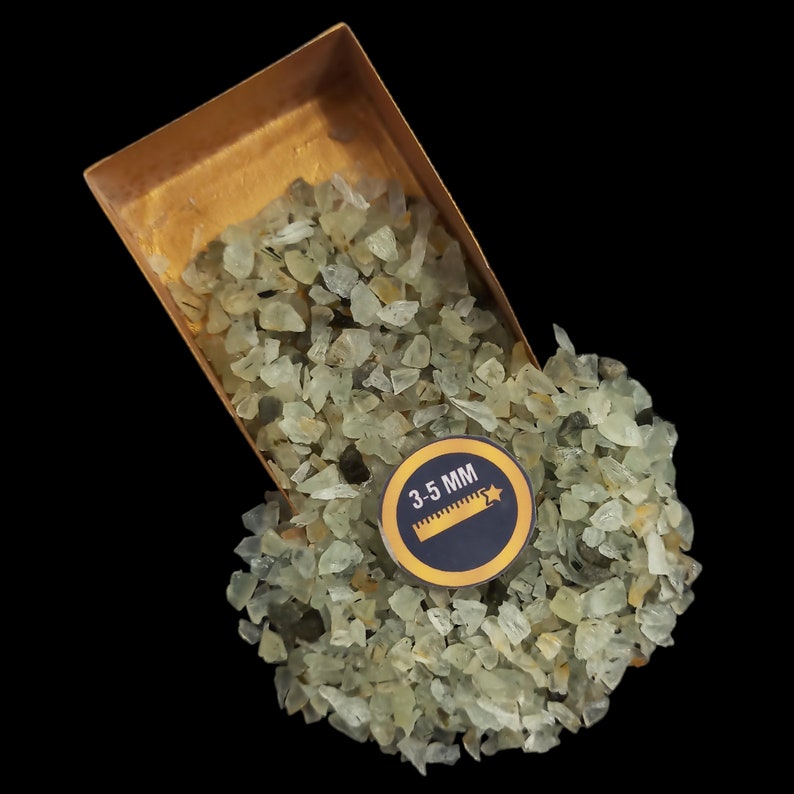 Earthmines Prehnite Gemstone Crushed 3-5mm Natural Loose Stone for Vase Fillers, Crystal Decor, Reiki, Chakra Healing & Feng Shui - Image 3