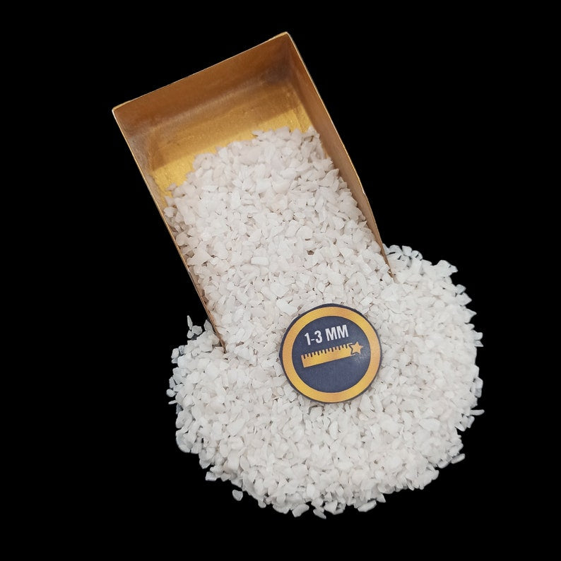 Earthmines White King Gemstone Crushed 1-3mm Natural Loose Stone for Orgonite, Jewelry, Reiki, Chakra Healing & Home Decor - Image 2