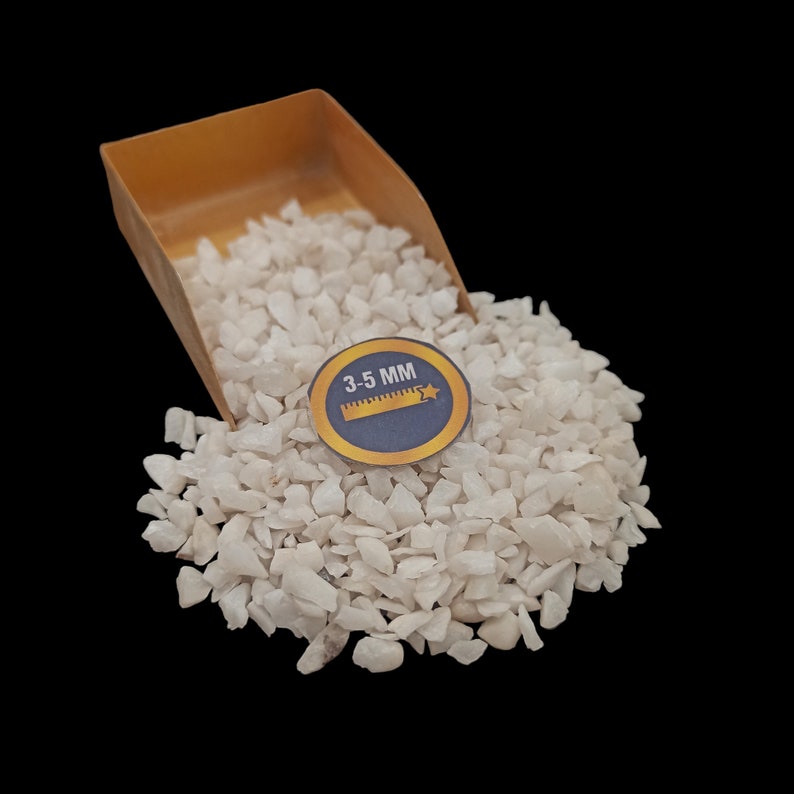 Earthmines White King Gemstone Crushed 3-5mm Natural Loose Stone for Vase Fillers, Crystal Decor, Reiki, Chakra Healing & Feng Shui - Image 1