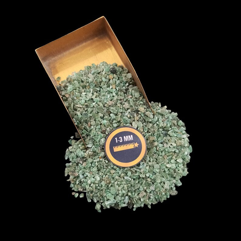 Earthmines Green Jade Gemstone Crushed 1-3mm Natural Loose Stone for Orgonite, Jewelry, Reiki, Chakra Healing & Home Decor - Image 2