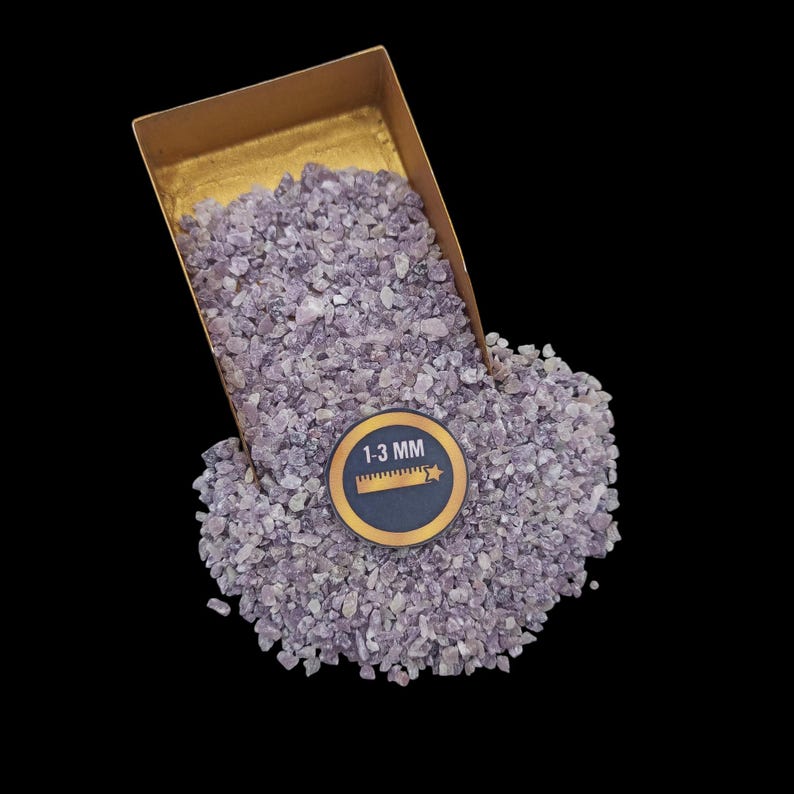 Earthmines Lepidolite Gemstone Crushed 1-3mm Natural Loose Stone for Orgonite, Jewelry, Reiki, Chakra Healing & Home Decor - Image 4