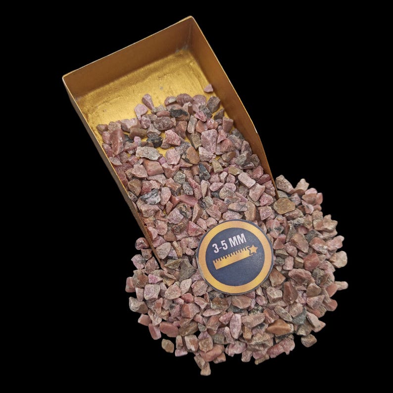 Earthmines Rhodonite Gemstone Crushed 3-5mm Natural Loose Stone for Vase Fillers, Crystal Decor, Reiki, Chakra Healing & Feng Shui - Image 4