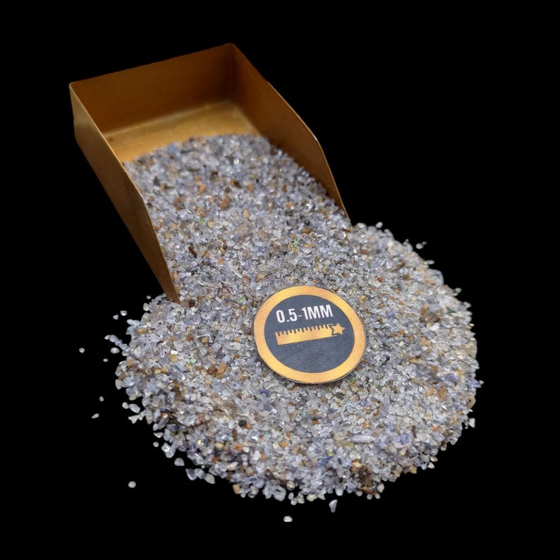 Earthmines Tanzanite Gemstone Crushed 0.5-1mm Natural Loose Stone for Resin Art, Jewelry Inlay, Reiki, Chakra Healing & Crystal Bottles - Image 1