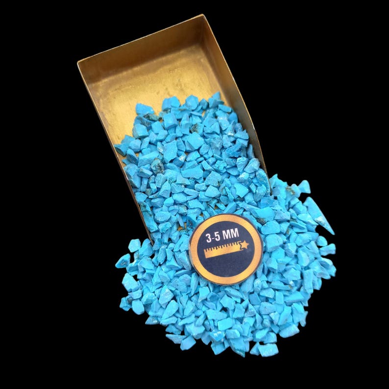 Earthmines New Natural Turquoise Gemstone Crushed 3-5mm Natural Loose Stone for Vase Fillers, Crystal Decor, Reiki, Chakra Healing & Feng Shui - Image 4