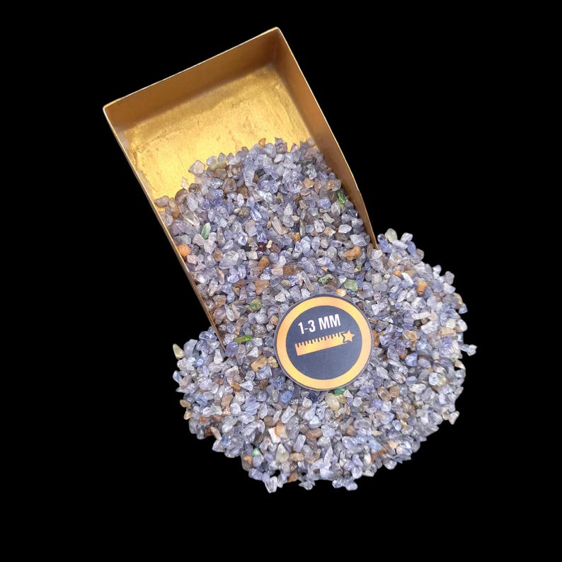 Earthmines Tanzanite Gemstone Crushed 1-3mm Natural Loose Stone for Orgonite, Jewelry, Reiki, Chakra Healing & Home Decor - Image 4