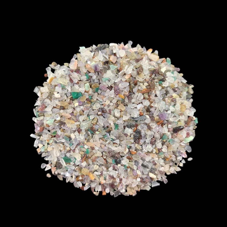 Earthmines Multi Natural Stones Gemstone Crushed 1-3mm Natural Loose Stone for Orgonite, Jewelry, Reiki, Chakra Healing & Home Decor - Image 2