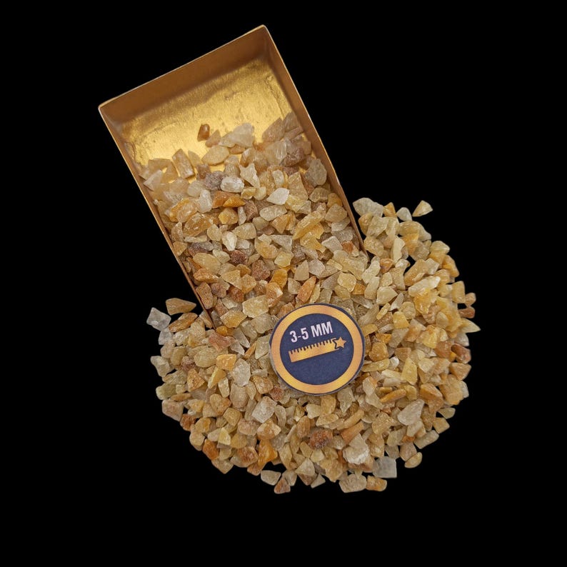 Earthmines Yellow Gold Gemstone Crushed 3-5mm Natural Loose Stone for Vase Fillers, Crystal Decor, Reiki, Chakra Healing & Feng Shui - Image 2