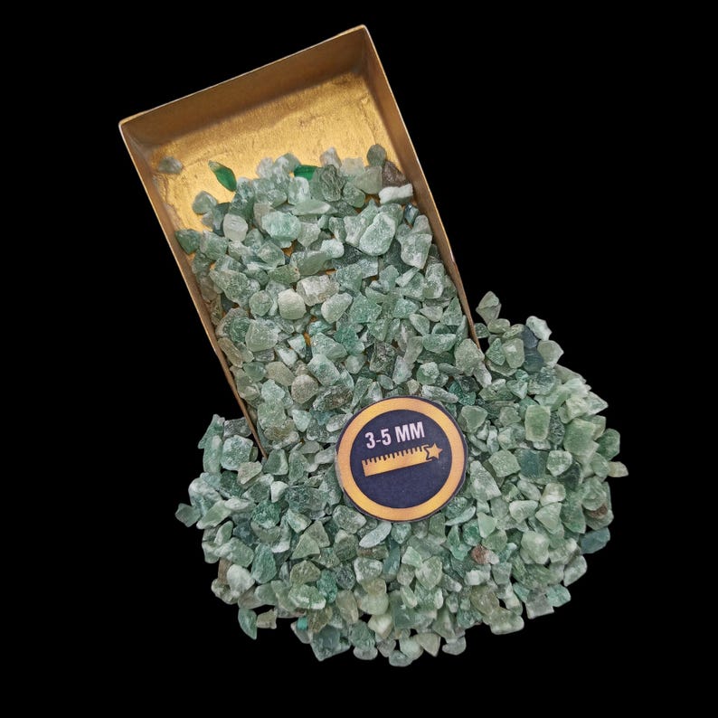 Earthmines Green Myke Gemstone Crushed 3-5mm Natural Loose Stone for Vase Fillers, Crystal Decor, Reiki, Chakra Healing & Feng Shui - Image 4