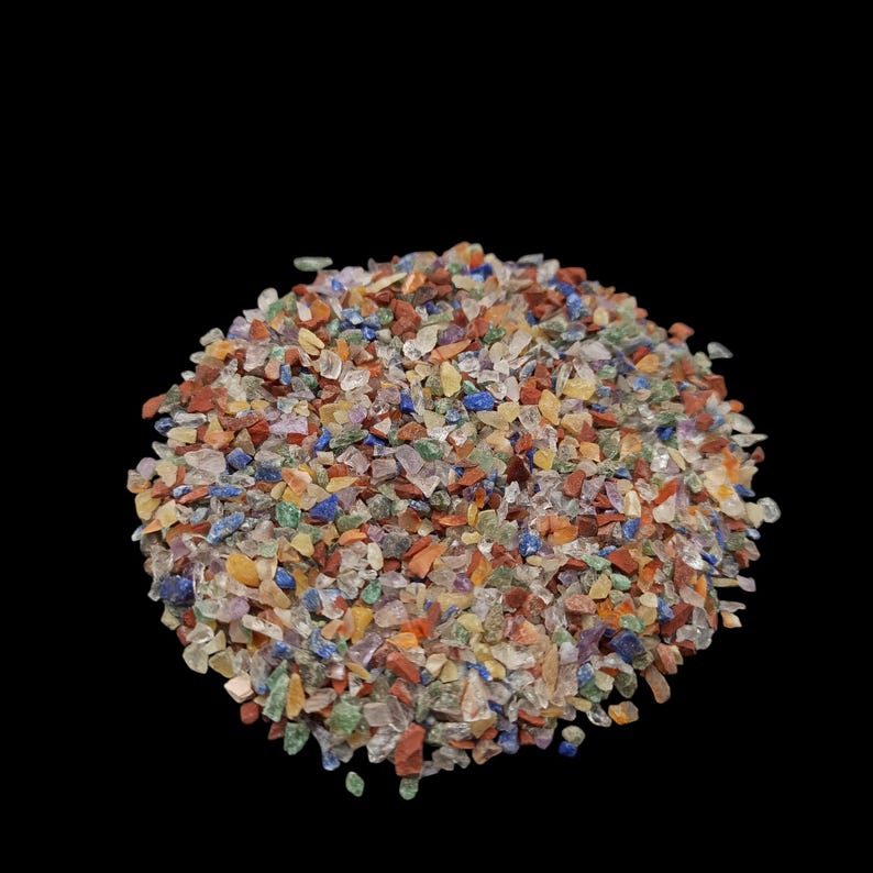Earthmines New 7 Chackra Gemstone Crushed 1-3mm Natural Loose Stone for Orgonite, Jewelry, Reiki, Chakra Healing & Home Decor - Image 2