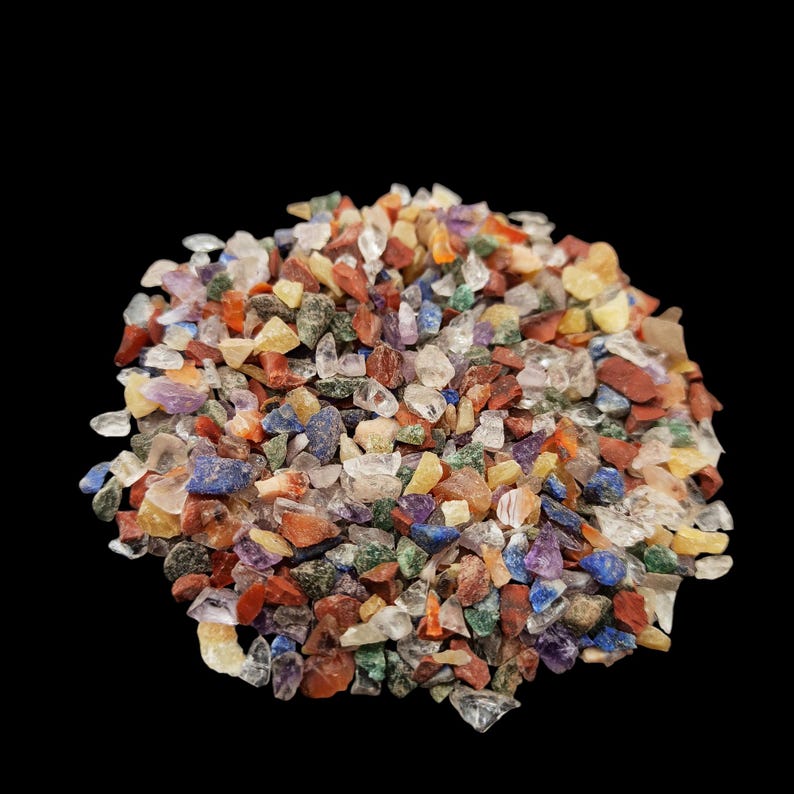 Earthmines New 7 Chackra Gemstone Crushed 3-5mm Natural Loose Stone for Vase Fillers, Crystal Decor, Reiki, Chakra Healing & Feng Shui - Image 4